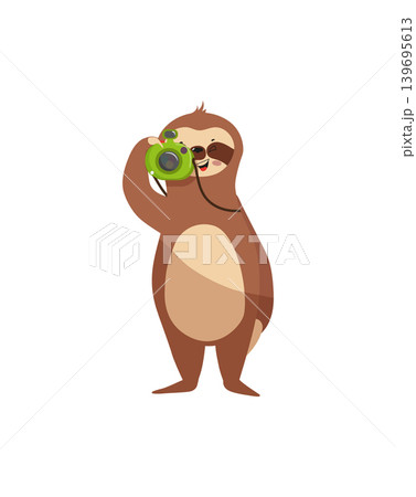 Sloth with Camera Illustration 139695613