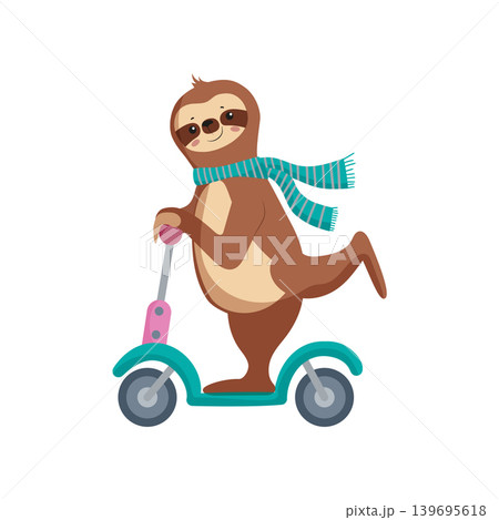 Sloth on Scooter 139695618