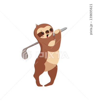 Sloth Playing Golf Sloth Playing Golf 139695621