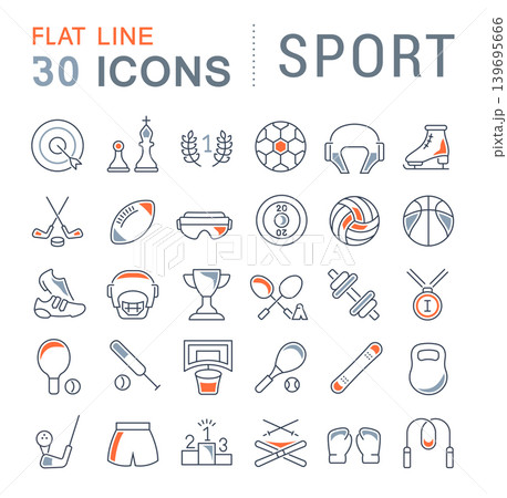 Set Vector Line Icons of Sport. Set Vector Line Icons of Sport. 139695666