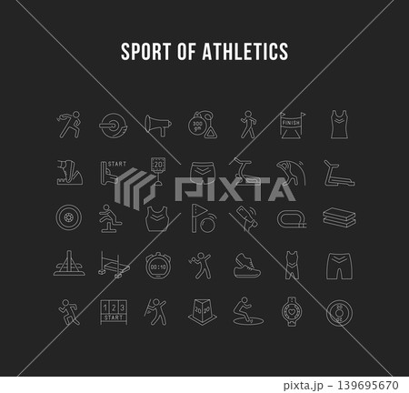 Set Vector Line Icons of Sport of Athletics. 139695670