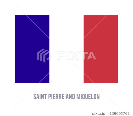 Flat vector illustration of the Saint Pierre and Miquelon flag with blue, white, and red vertical bands for territory symbol design. 139695762