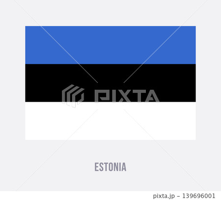 Flat vector illustration of the national flag of Estonia isolated on a white background for country symbol design. 139696001