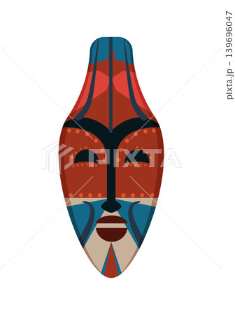 Abstract Papuan mask with bold shapes and cultural patterns. Abstract Papuan mask with bold shapes and cultural patterns. 139696047