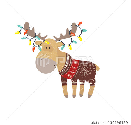 Moose With Festive Antlers 139696129