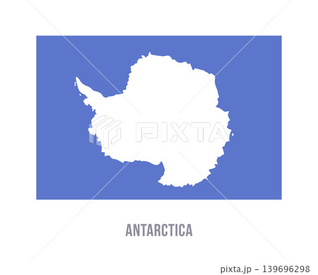 Flat vector illustration of the Antarctica flag with blue field and white continent silhouette for polar geography symbol design. 139696298