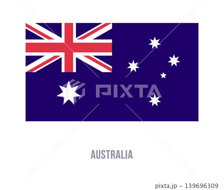 Flat vector illustration of the Australia national flag isolated on a white background for country symbol design. 139696309