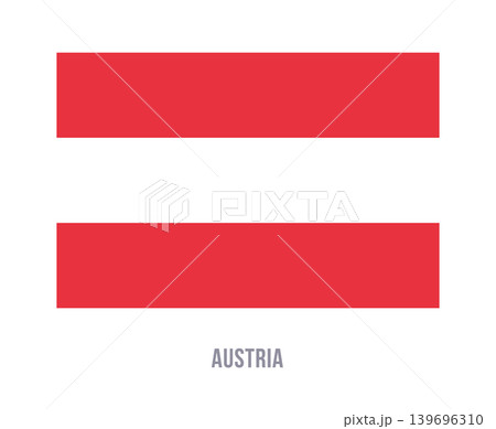 Flat vector illustration of the Austria national flag isolated on a white background for country symbol design. Flat vector illustration of the Austria national flag isolated on a white background for country symbol design. 139696310