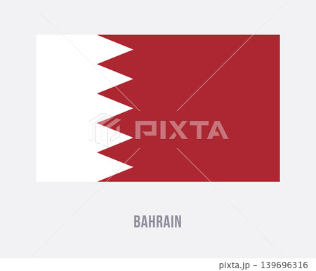 Flat vector illustration of the Bahrain national flag isolated on a white background for geography and travel design. 139696316