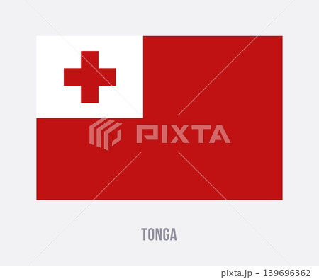 Flat vector illustration of the Tonga national flag isolated on a white background for geography and travel design. 139696362