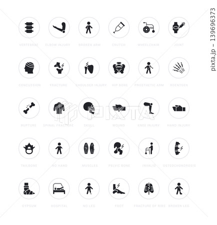 Set of Simple Icons of Traumatology 139696373