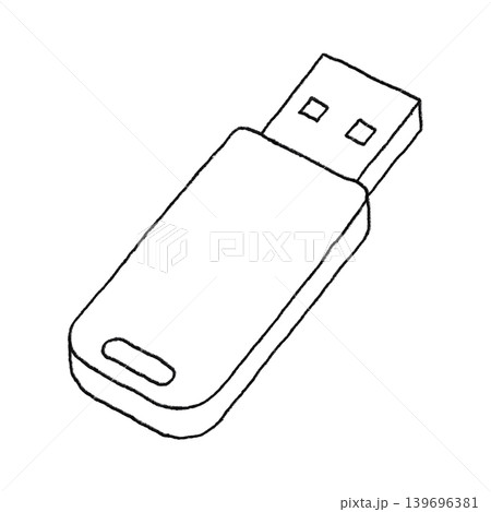 手書きのシンプルなUSBメモリのベクターイラスト 139696381