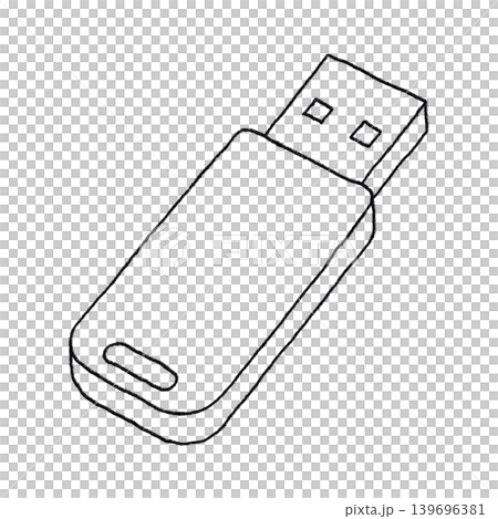 手書きのシンプルなUSBメモリのベクターイラスト 139696381