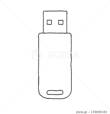 手書きのシンプルなUSBメモリのベクターイラスト 139696383