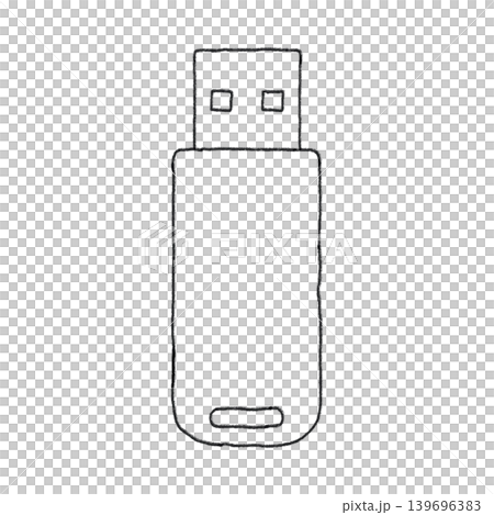 手書きのシンプルなUSBメモリのベクターイラスト 139696383