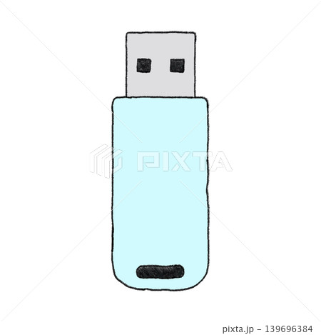 手書きのシンプルなUSBメモリのベクターイラスト 139696384
