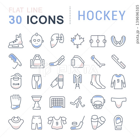 Set Vector Line Icons of Hockey. 139696385
