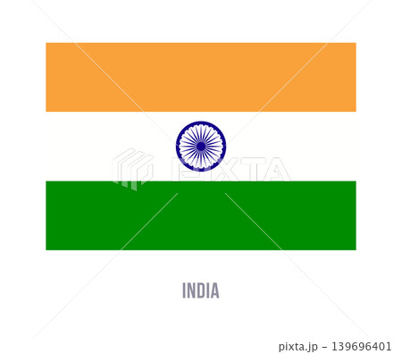 Flat vector illustration of the India national flag isolated on a white background for country symbol design. 139696401