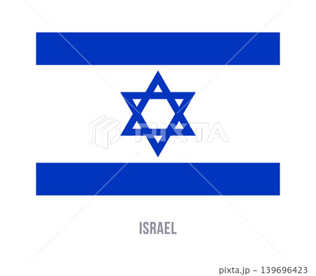 Flat vector illustration of the Israel national flag isolated on a white background for country symbol design. 139696423