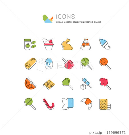 Set Vector Line Icons of Sweets Set Vector Line Icons of Sweets 139696571