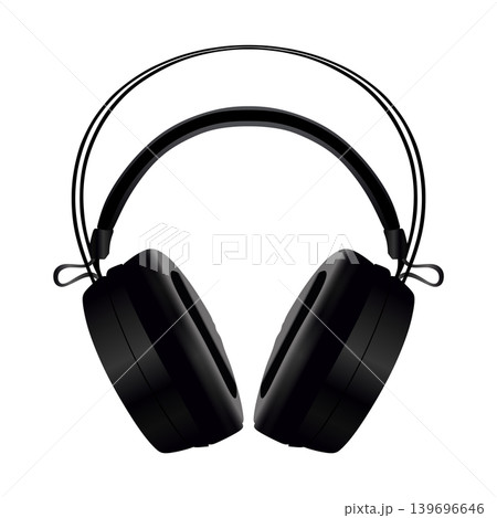 Black headphones vector on a white background Black headphones vector on a white background 139696646