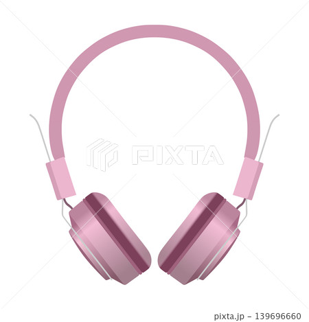 Vector pink over-ear headphones, stylish design, isolated Vector pink over-ear headphones, stylish design, isolated 139696660