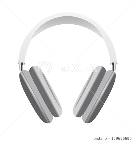 Silver wireless headphones on white background 139696690