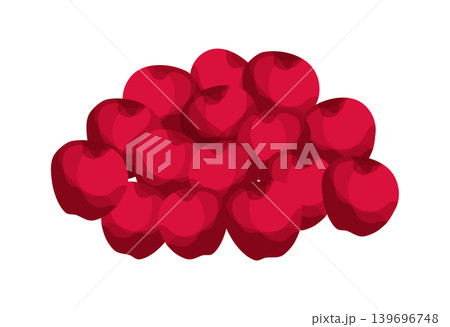 Cartoon vector illustration of red cranberries isolated on a white background for fruit and food design. 139696748