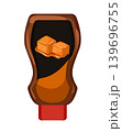 Cartoon vector illustration of caramel syrup bottle isolated on a white background for dessert topping packaging design. 139696755