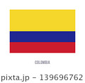 Flat vector illustration of the Colombia national flag isolated on a white background for geography and travel design. 139696762