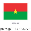 Flat vector illustration of the national flag of Burkina Faso with red and green fields and yellow star isolated on a white background. 139696773