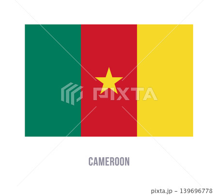 Flat vector illustration of the Cameroon national flag with green, red, yellow vertical stripes and star for country symbol design. Flat vector illustration of the Cameroon national flag with green, red, yellow vertical stripes and star for country symbol design. 139696778