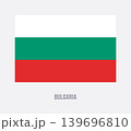 Flat vector illustration of the Bulgaria national flag with white, green, and red horizontal stripes for country symbol design. 139696810
