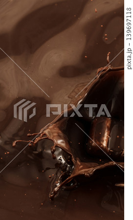 Chocolate splash pieces droplets, Chocolate splash pieces droplets, 139697118