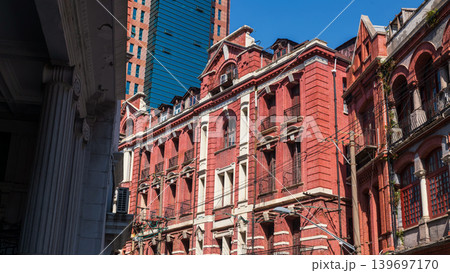 Historic red brick buildings in the Rock Bund, Shanghai, China 139697170