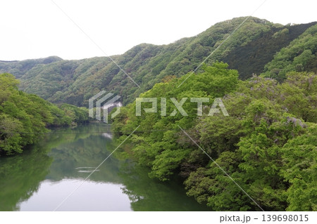 新緑の荒川:寄居橋からの眺め(埼玉県大里郡寄居町) 新緑の荒川:寄居橋からの眺め(埼玉県大里郡寄居町) 139698015