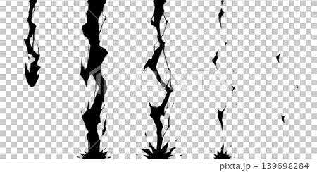 コマになっている雷のエフェクトのイラスト素材 コマになっている雷のエフェクトのイラスト素材 139698284