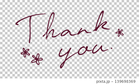 ペンで書いた手書きのThank youの文字と花 おしゃれな感謝のメッセージ 筆記体の英語 ありがと ペンで書いた手書きのThank youの文字と花 おしゃれな感謝のメッセージ 筆記体の英語 ありがと 139698369