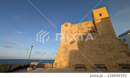 Seaside view with a small fortress at St. Paul's Bay area 139698393