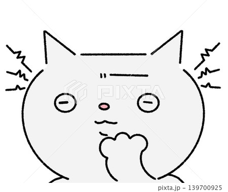 うーんと悩む白猫 うーんと悩む白猫 139700925