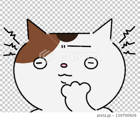 うーんと悩む三毛猫 139700926