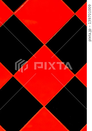 Red black mosaic ceramic tile abstract pattern interior surface floor texture backdrop wall background Red black mosaic ceramic tile abstract pattern interior surface floor texture backdrop wall background 139701009