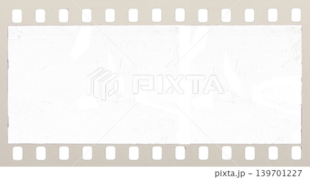 Vintage film strip with perforations and subtle scratches, a blank canvas for creative projects 139701227