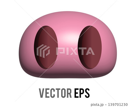 Abstract pink blob icon with two dark oval indentations, minimalist 3D render Abstract pink blob icon with two dark oval indentations, minimalist 3D render 139701230