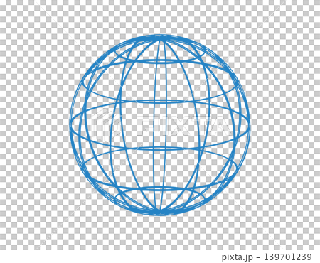 Abstract blue globe wireframe with intersecting lines 139701239