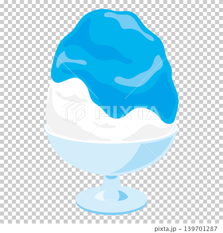 Shaved ice illustration, Blue Hawaii flavor Shaved ice illustration, Blue Hawaii flavor 139701287