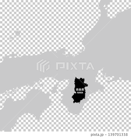 Vector illustration map material for Japan: Nara Prefecture map Vector illustration map material for Japan: Nara Prefecture map 139701338