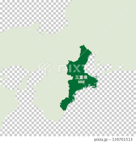 Vector illustration map material for Japan: Map of Mie Prefecture 139701513