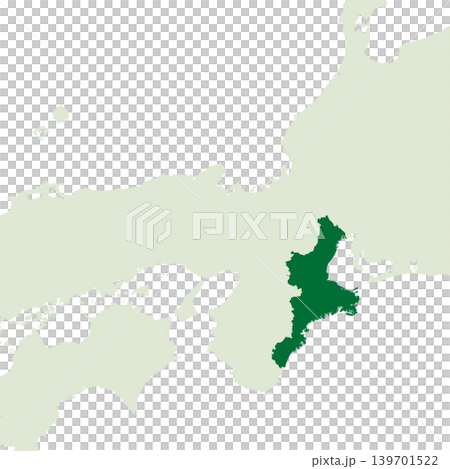 Vector illustration map material for Japan: Map of Mie Prefecture 139701522