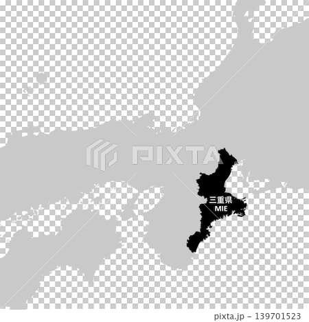 Vector illustration map material for Japan: Map of Mie Prefecture Vector illustration map material for Japan: Map of Mie Prefecture 139701523